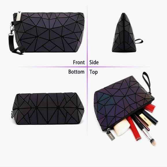 Geometric Pattern Women's Bag - Black and Multicolor New - Picture 4 of 14